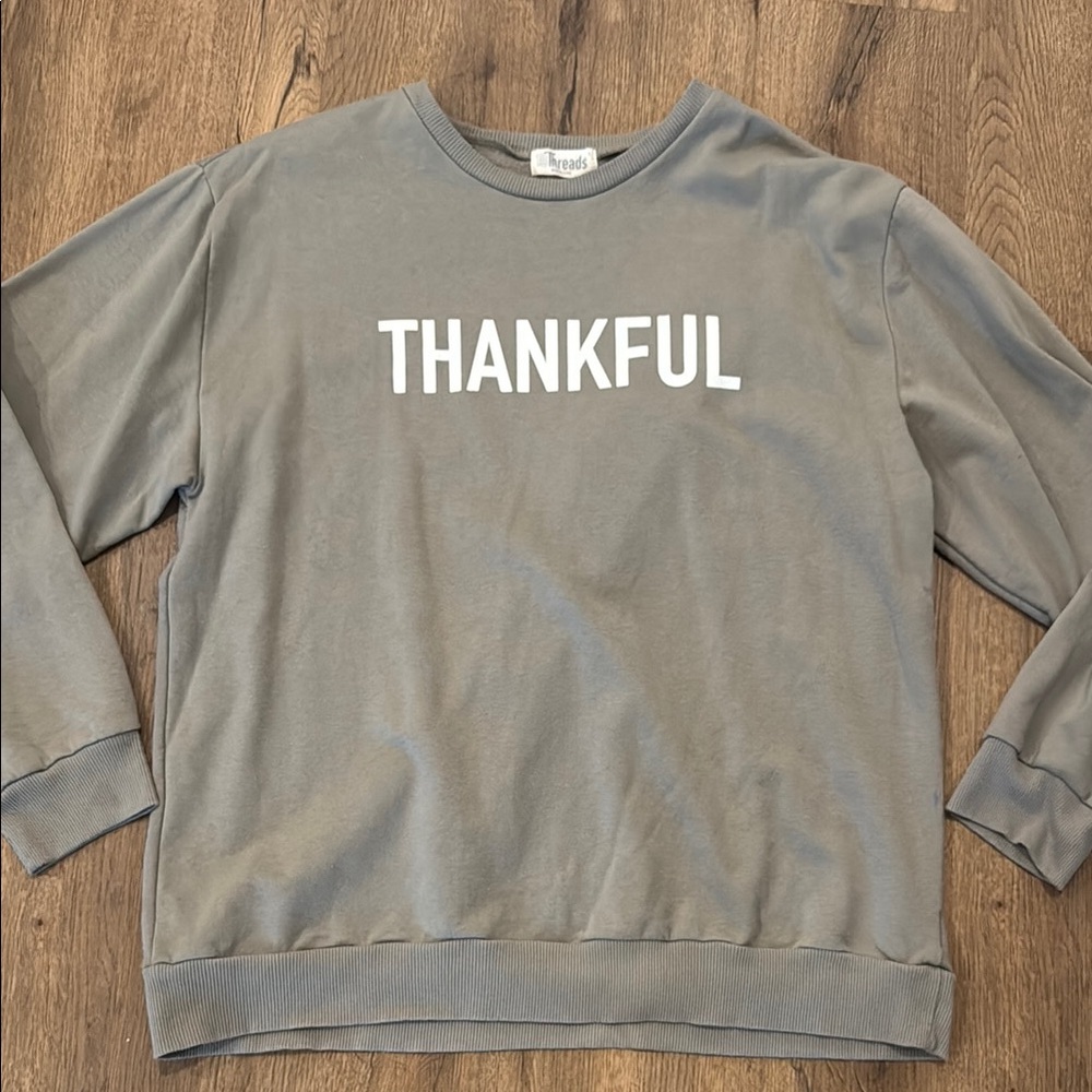 Gray Thankful Sweatshirt